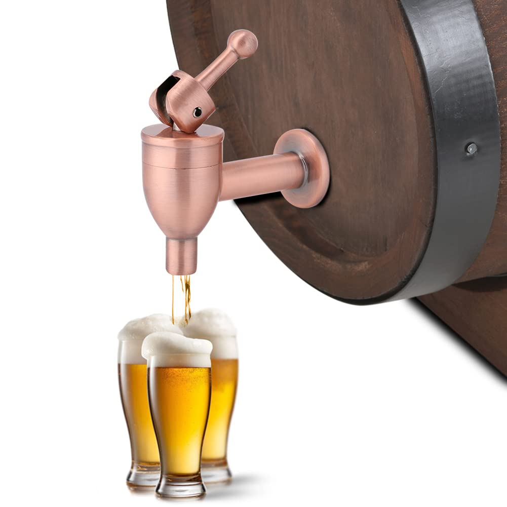 DerorCopper Faucet Tap,Drink Dispenser Replacement Spigot for Wine Beer Barrel Beverage for Home Bar(Red Copper 18mm)