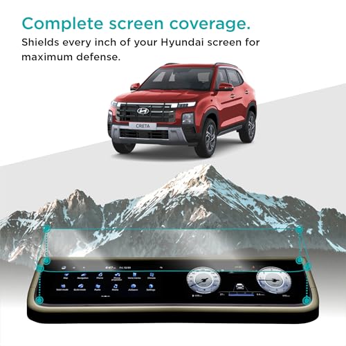 Image of Spartan Shield MATTE [2 PACK] Screen Guard For HYUNDAI CRETA 2026 [ 2024 - Running] | 10.25 Inch Dual-Screen Infotainment & Instrument Cluster + AC Console Protector | SX, SX(O), SX Tech, SX Premium | Anti Glare | Water & Fingerprint Resistant | Scratch Proof | HD Clear | Car Stereo Accessories [Not Tempered Glass]