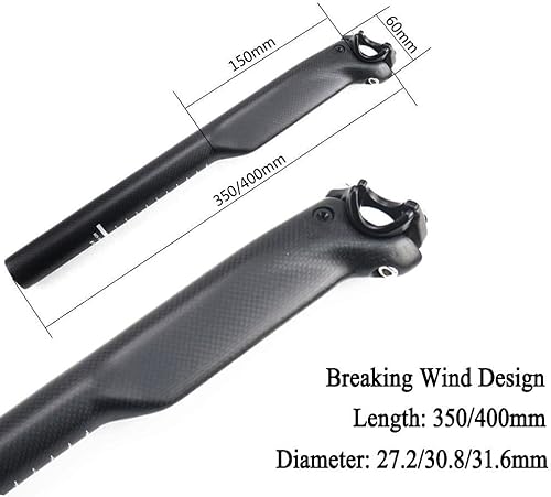 Miniatura 2 de RXL SL Tija de sillín de bicicleta de carretera de carbono de carbono de fibra de carbono completo Ciclismo asiento post 27.230.81.244 in 3K mate