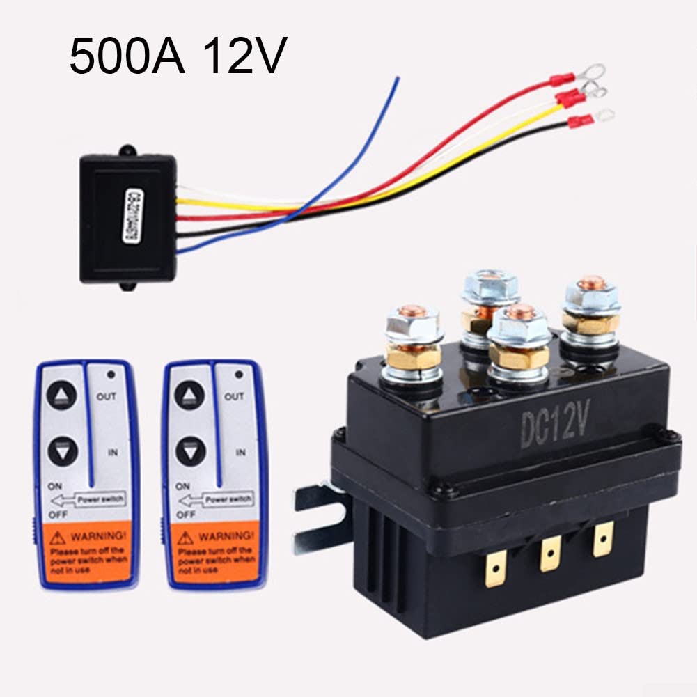 12 V 500 A Schütz Seilwinde Steuerung Magnetventil Dual Wireless Fernbedienung Set
