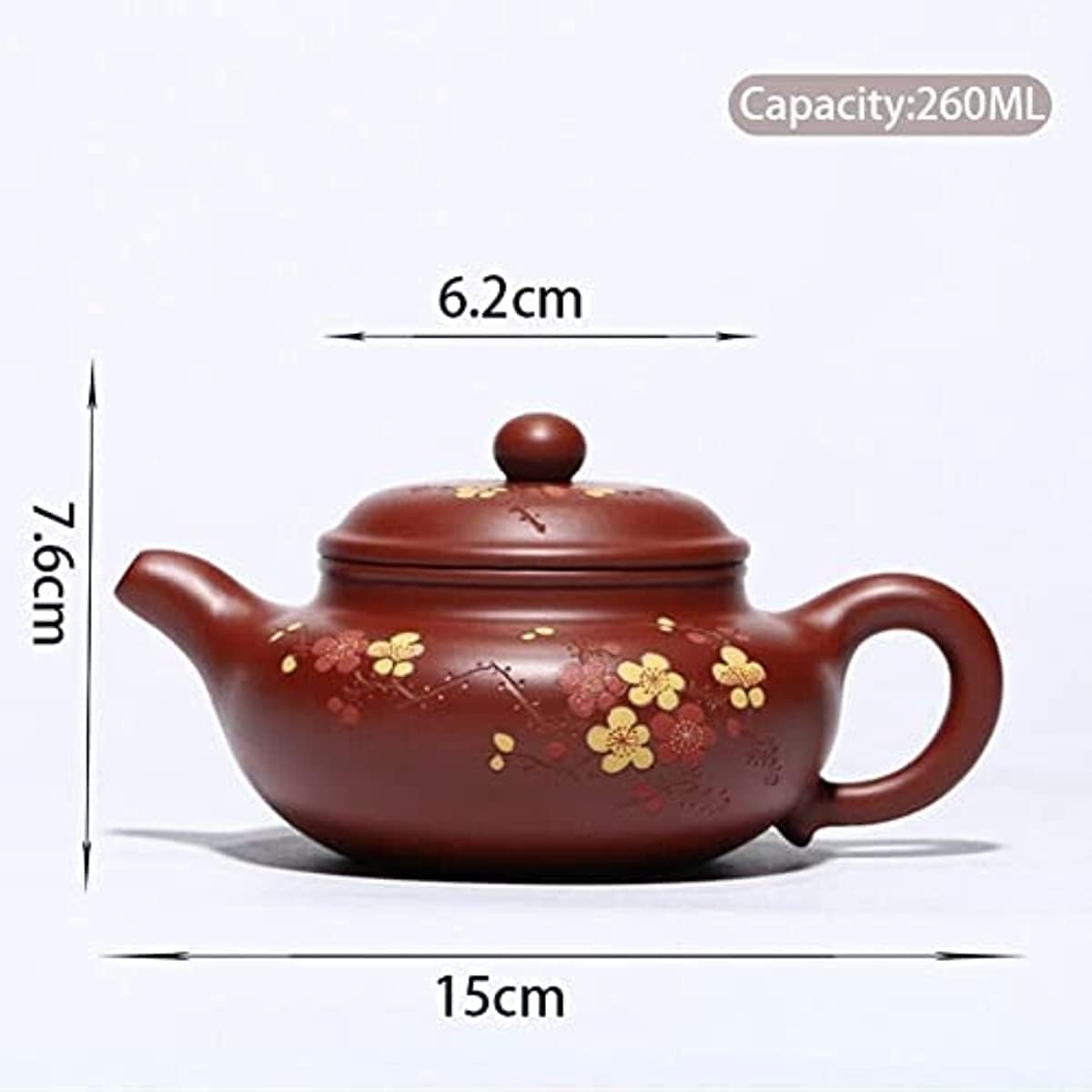 Chiński zestaw do herbaty Gongfu 260 ml fioletowy dzbanek do herbaty, surowa ruda, Dahongpao, antyczne czajniki, ręcznie malowane, śliwkowy, domowy czajnik