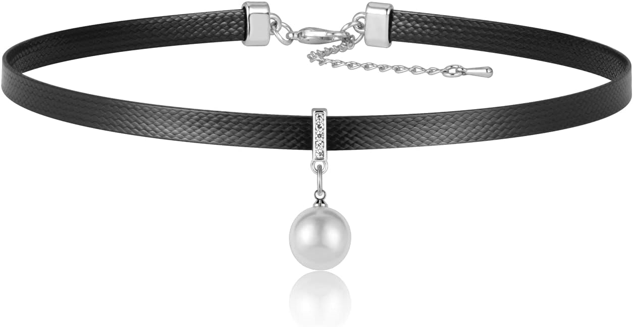 Black Choker Necklace for Women, Gothic Choker, Black Leather Choker, Chokers for Women, Goth Jewelry