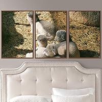 3 Piece Framed Canvas Wall Art Fun Animals Canvas Prints Home Artwork Decoration for Living Room,Bedroom - 16