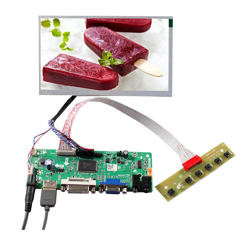 FanyiTek 7 inch 1024x600 1000nit TFT LCD Screen 20 pins and DVI VGA Audio LVDS Controller Board M.NT68676