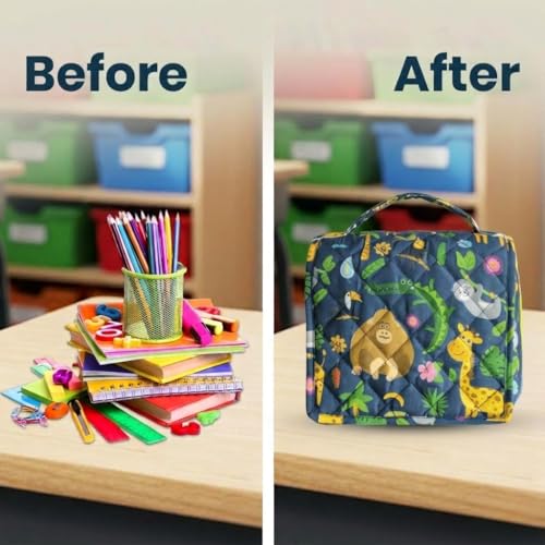 Image of Foldable Travel Kit | Multipurpose All-in-One Compact, Durable, Lightweight, Waterproof, Bag | Travel Friendly Pouch Ideal for Diaper, Medicines, Accessory & Toiletry (Animal Print)