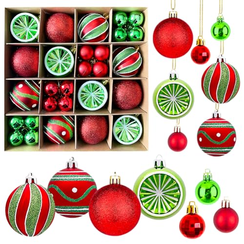 Weihnachtskugeln Kunststoff Christbaumkugeln, 44 Stück...