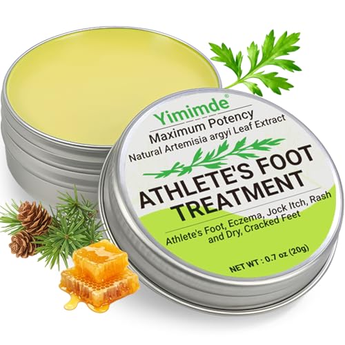 yimimde Maximum Potency Athlete’s Foot Treatment – Natural Wormwood (Artemisia Argyi) Extract Balm | Fast Relief for Eczema, Jock Itch, Rash & Dry Cracked Feet