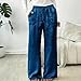 Lounge Pants Women Fashion Wide Leg Pants Drawstring Elastic Waist Pant High Waisted Travel Palazzo Casual Trousers Blue