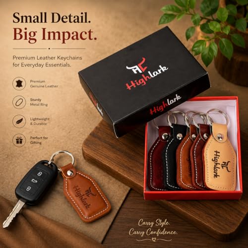 Image of Signature Leather Finish Keychain for Men & Women | Durable Metal Key Holder for Car and Bike Keys | Elegant Everyday Accessory