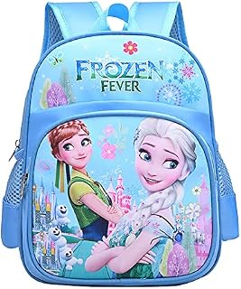 School Bags for Girl Kids, Girls Frozen School Backpack Lunch Travel Rucksack Bag, Blue Prinzessin Backpack Water Resistant Durable Casual Backpack Magical Elsa Prinzessin Backpacks for Students