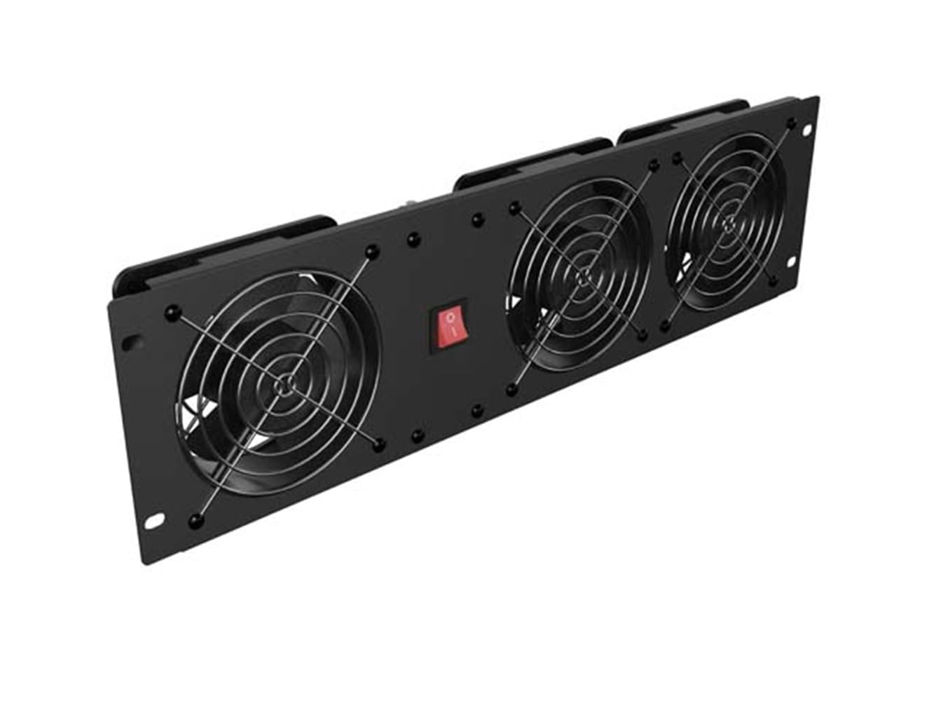 Lanberg Placa de ventilación Vertical de 19" 3U para Rack con Tres Ventiladores, 230 V, Color Negro