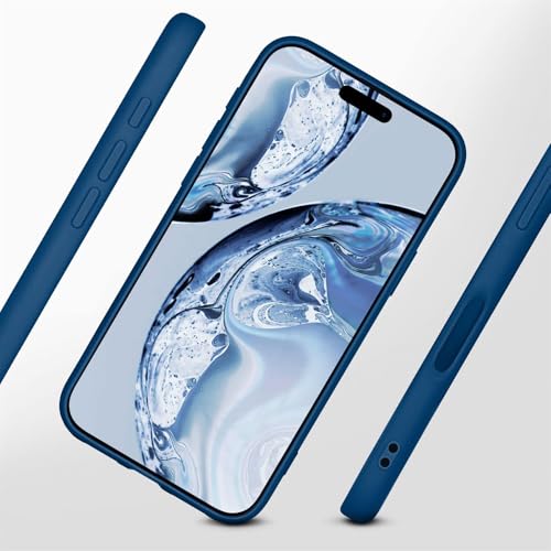 Coque silicone iPhone 16 Plus bords surélevés antichoc double couche bleu mat - 2
