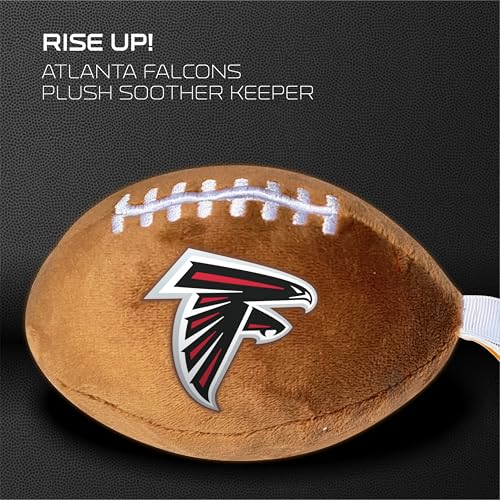 Image of Atlanta Falcons Plush Football Pacifier Holder by Smilo - Officially Licensed NFL Soother Holder - Soft Plush Toy and Dummy Holder - Fits Any Pacifier - Stroller Accessory & Newborn Essential