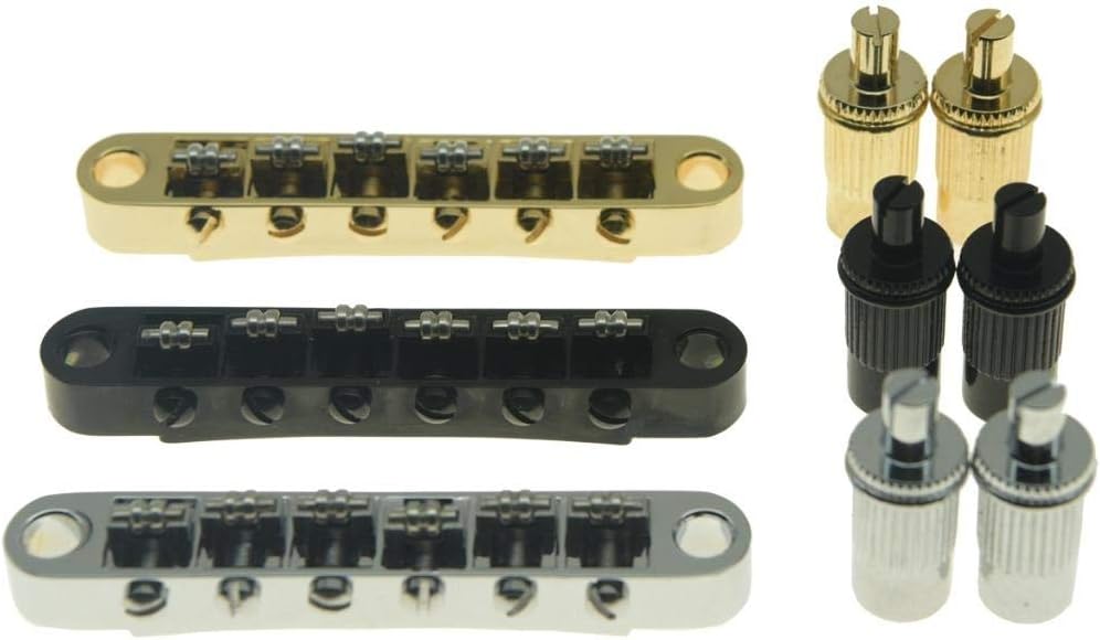 Dopro Gold Guitar Roller Saddle Bridge Tune-O-Matic Bridge For USA Les Paul,SG,ES Dot,Gretsch Bigsby T-O-M with M4 Posts