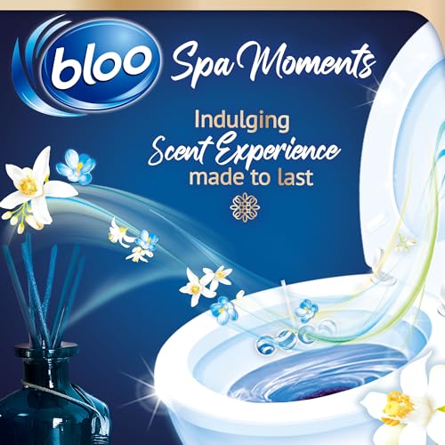 Image of Bloo Spa Moments Vitality Toilet Rim Block, Premium Toilet Cleaner with Essential Oils, Toilet bowl freshener with Relaxing and Long-Lasting Scent - 1 x Toilet Block.