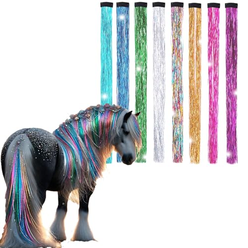 Dielianyi Horse Bling Accessory Mane and Tail Bling Pony Hair Tinsel for Western Bride Horse Lover