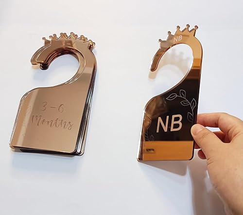 Vista 8 de Baby Closet Dividers,Set of 7 Acrylic Mirror Baby Clothes Organizers for Wardrobe Closet Home Nursery from Newborn to 24 Months