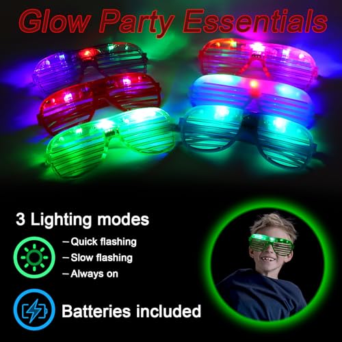 Miniatura 2 de Mxtimwan 12 Piezas Gafas Luminosas Led, Gafas Led Parpadeantes Para Fiestas, Gafas Luminosas Led Gafas De Neón Para Fiestas De Dj, Fiestas De Cumpleaños, Concierto, Carnaval