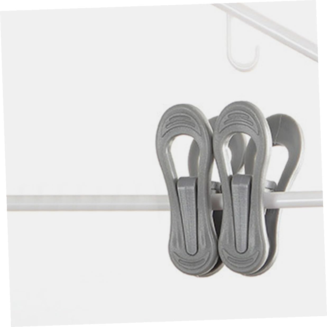 Kichvoe 30 Pcs Windproof Plastic Clothes Pins Hanger Clips for Laundry and Travel, Large Grey Clips 7x2.5cm, Multi-Purpose Socks and Clothes Hanging Hooks