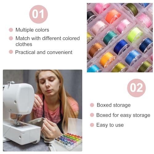 Set 36 hilos y bobinas de coser multicolor con caja plástica miniatura 3
