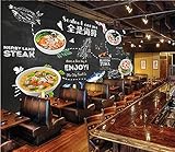  Photo murale-Tableau noir nouilles fruits de mer magasin de fruits de mer snack-bar mur de fond 200cmx140cm(78.7x55.1inch) Papier peint/autocollant/grande affiche/tissu non tissé/toile de soie/peintur
