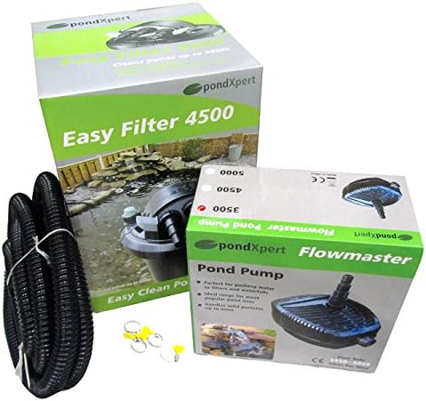 PondXpert EasyPond 4500 Pond Filtration System  Includes Pump, Filter, UVC & Hose.
