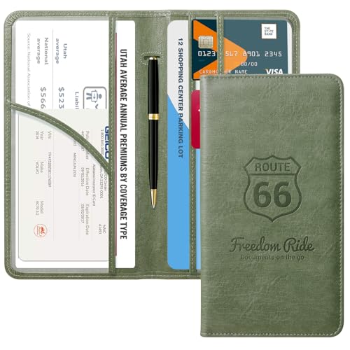 Image of CoBak Car Registration and Insurance Holder | Vehicle Glove Box Organizer, Auto Truck Compartment Document Case with Magnetic Closure for Insurance & Driver License