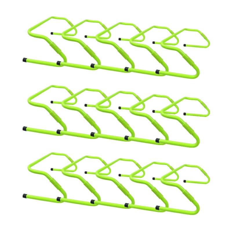 Vallas Entrenamiento Equipo portátil de salto con vallas con asa de transporte, juego de vallas de entrenamiento de velocidad ajustable de 5 10 15 20, vallas flexibles multifuncionales para(15pcs)