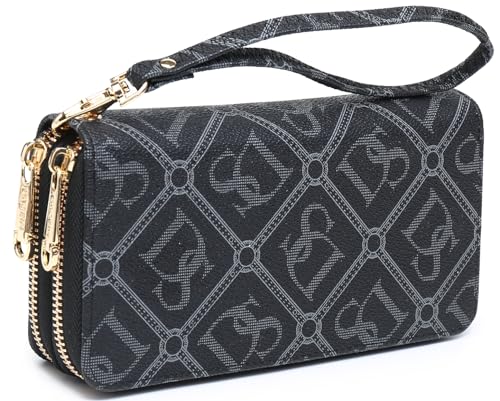 Dasein RFID Blocking Wallet Purse for Women Large Capacity Wristlet Clutch Bag Multi Card Holder Phone Case with Wrist Strap