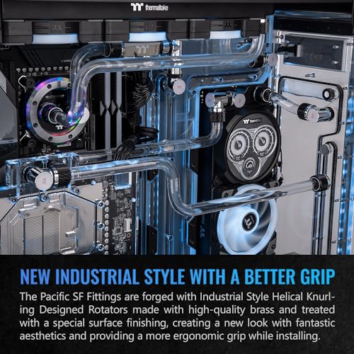 Image of Thermaltake Pacific SF Female to Male 20mm Extender Silver Black /DIY LCS /Fittings CL-W392-CU00SL-A