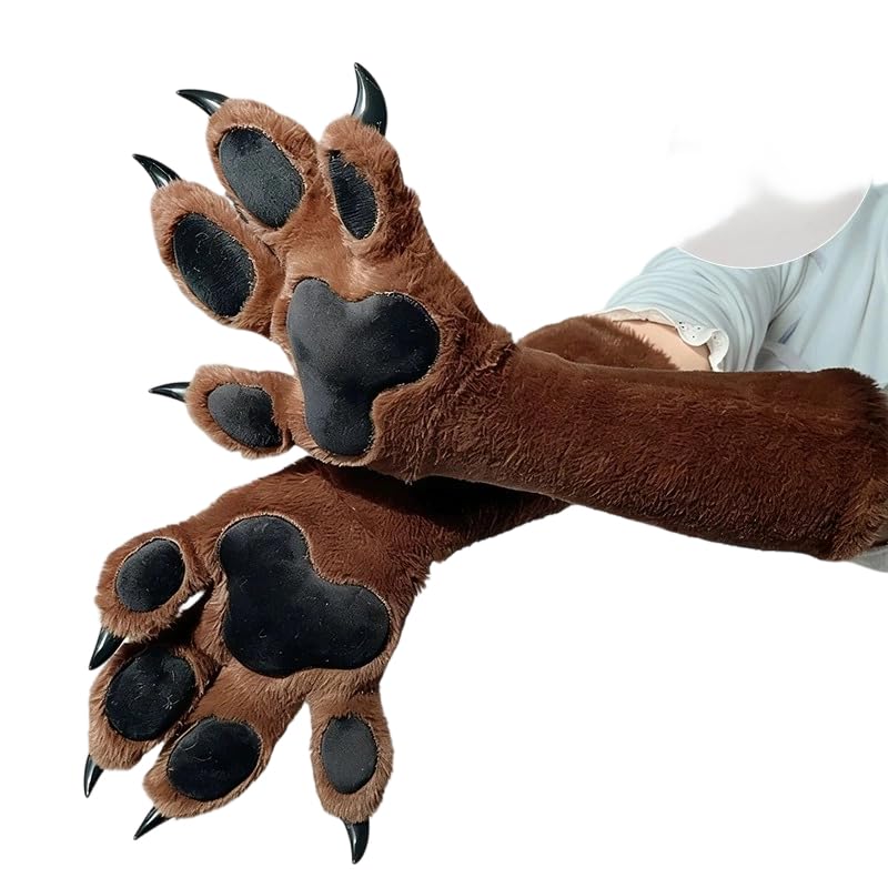 Guanti con Artigli di Animali Pelosi per Cosplay e Costumi in Morbido