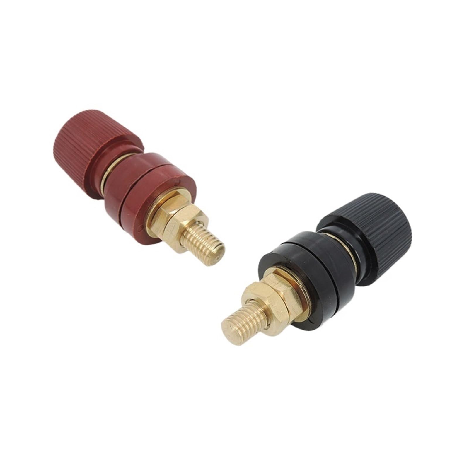 Power Junction Post Connectors 6mm 8mm 10mm Brass Stud Binding Post Power Junction Connector m6 m8 m10 Replacement Terminal Jumper(6mm Balck 1pcs)
