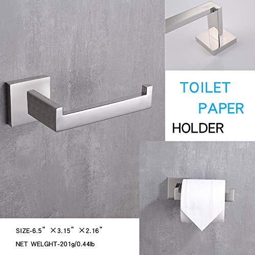 Tastos Polished Chrome Toilet Paper Holder Sus304 Stainless Steel, Modern Square Half Open Bathroom 5 Inch Tp Holder Wall Mount Rustfree Tissue Roll Dispenser For Washroom Kitchen #TOP1
