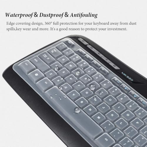 Image of iFyx Keyboard Cover Skin for Logitech MK320 K330 MK335 YR002 /Y-R0009 Keyboard Cover Ultra Thin Protective Skin (Transparent)