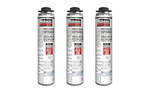 Rubson - Rubson Mousse Expansive Isolation Thermique et Phonique, Blanche, Aérosol Pistolable de 750 ml (Lot de 3) - -24%