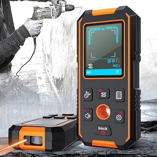 Detector Pared,detector Vigas Y Escáner Con Función Voz, Detección De Cables De Madera/CA Ocultos/metales Y Medición De Distancia 100mm,posicionamiento Preciso Sin Errores Y Almacenamiento Datos