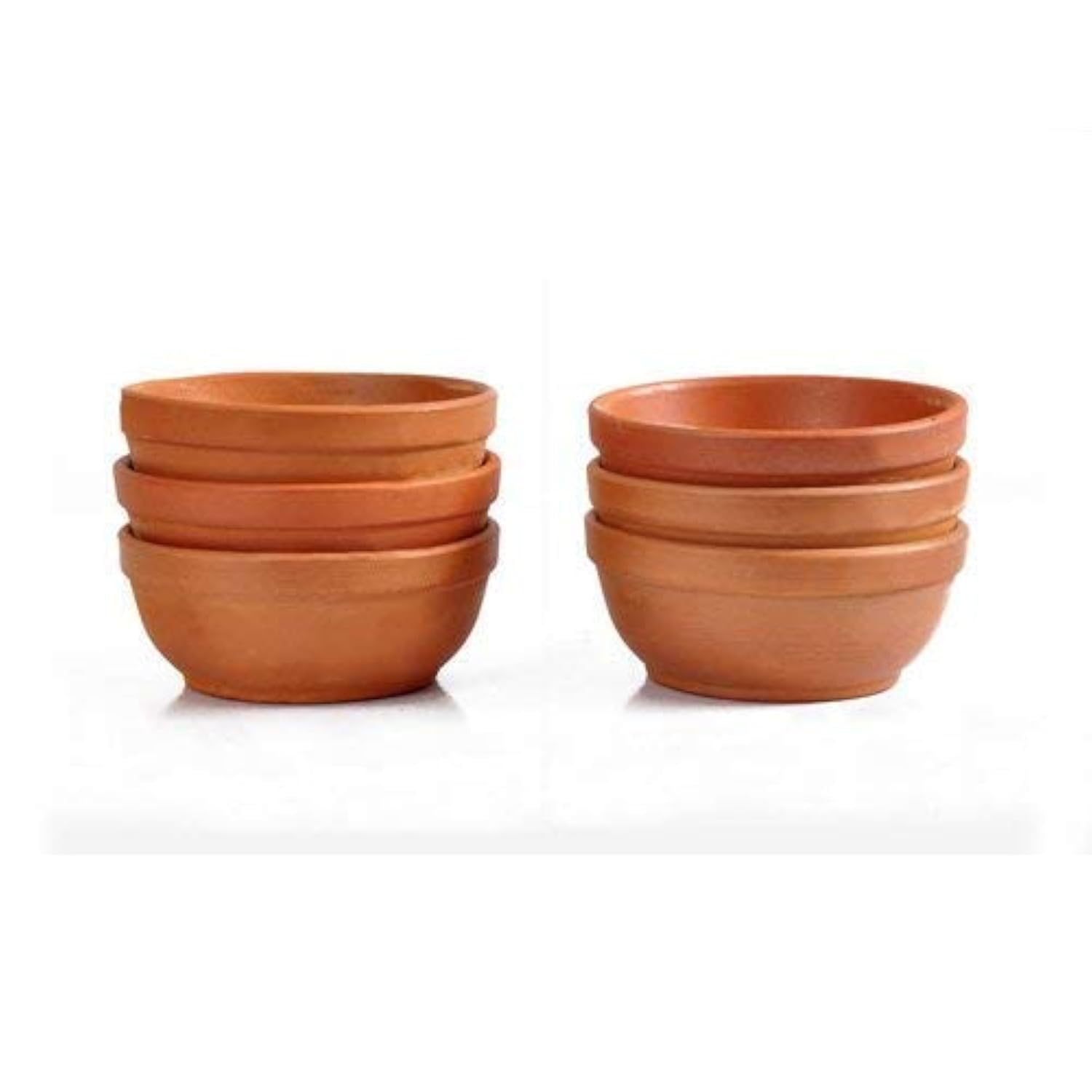 Clay Katori/Serving Bowl/Earthenware Bowl For Serving Curd, Vegetables Set Of 6 (Brown) - 300 Ml