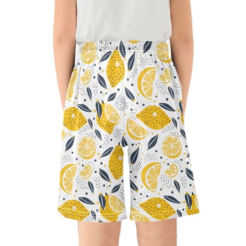 Cartoon Lemon and Dot Pajama Shorts Summer Lounge Pajama Bottoms Elastic Waist Pjs Pants for 6-14 Years2