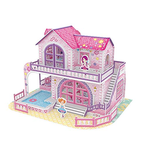 ALICORN 3D Puzzle Dollhouse Doll House Castle for Kids Age 6 7 8 9 10 11 12 and Above, Building Kit DIY Craft, Fun & Creative Easy to Assemble