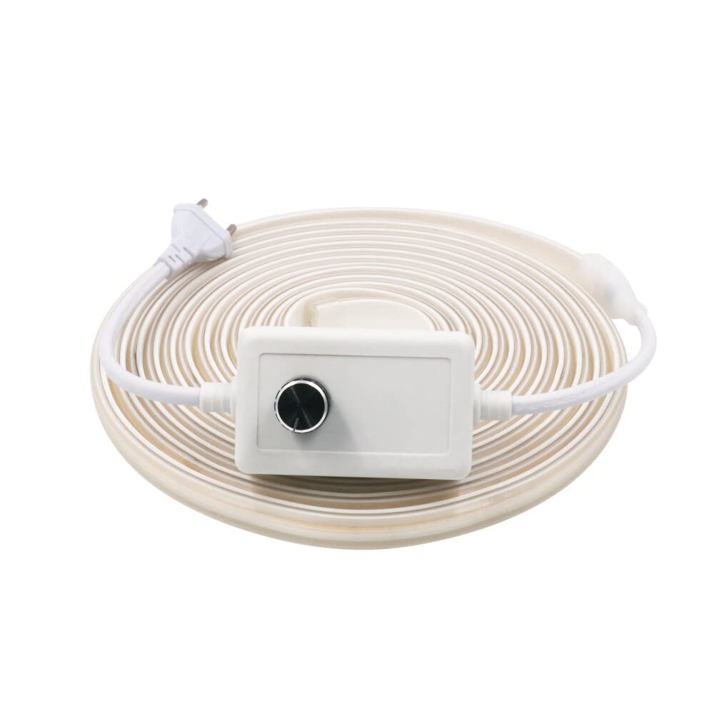 XUNATA Striscia LED COB Dimmerabile con Interruttore, Alta luminosità 288 LED/m, IP65 impermeabile, Nastri LED Flessibile Luce a Corda con Alimentatore 220V (15m, Bianco Caldo)