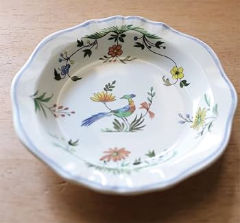 Gien フランス製 八角形皿 花と鳥 4枚セット Gien フランス製 八角形皿 花と鳥 4枚セット