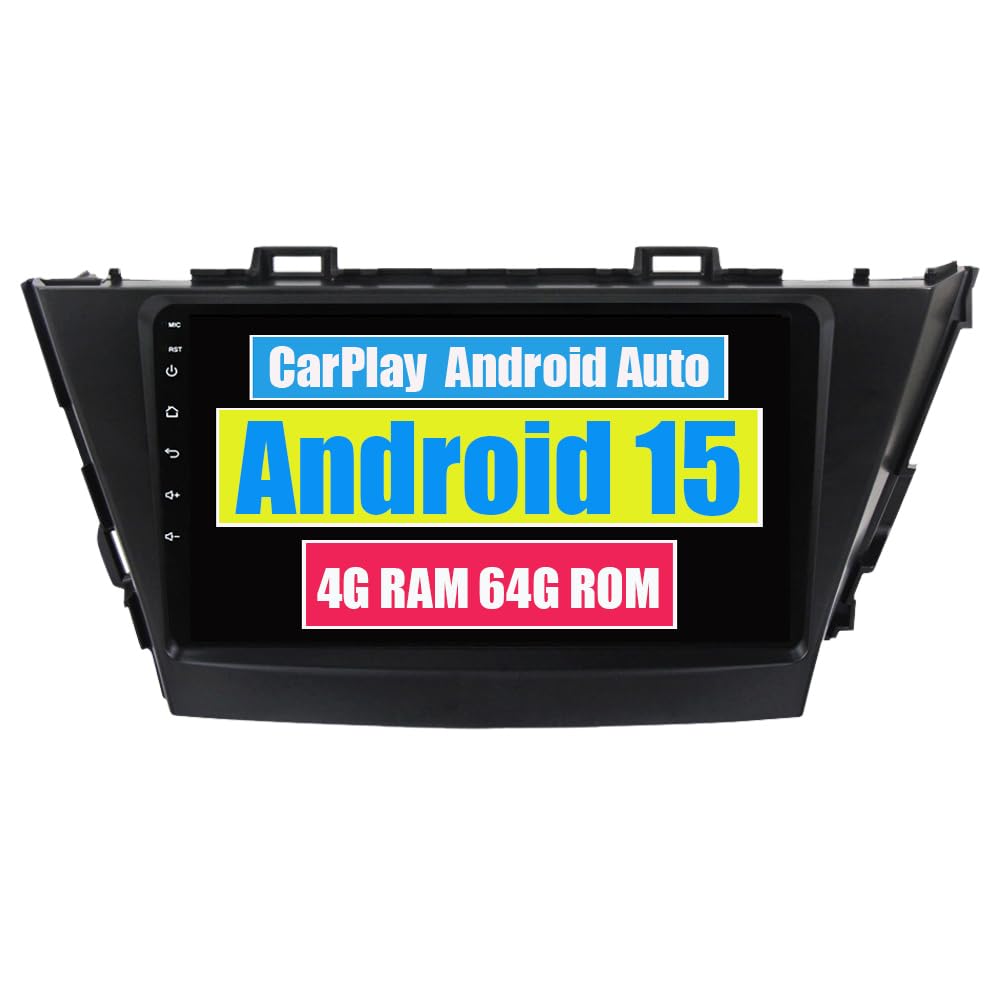 RoverOne Autoradio CarPlay Autoradio pour Toyota Prius Plus V Alpha 2012-2017 Android Écran tactile Bluetooth WiFi Lecteur radio