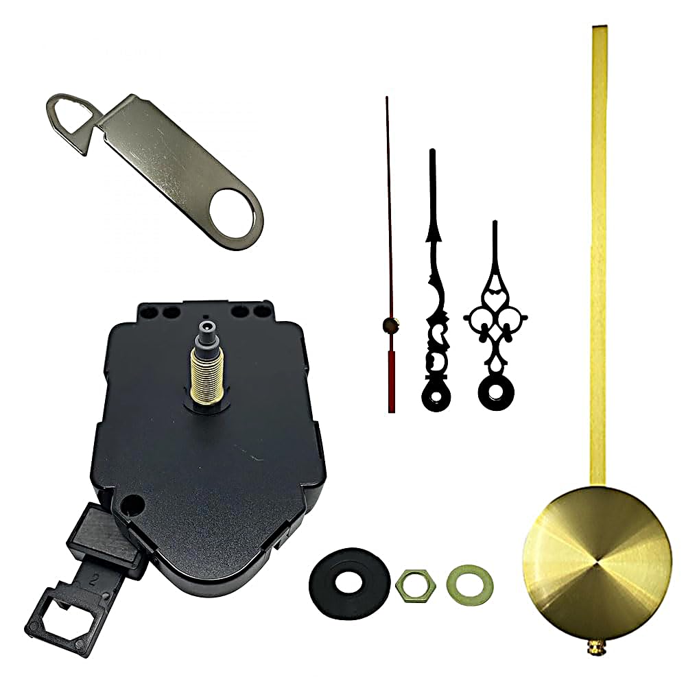 Dans Clock Shop Black Complete Quartz Ticking Replacement Pendulum Clock Movement Mechanism Motor Parts Diy Repair (76Mm Hands)