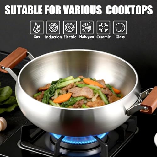 Sartén Wok de Acero Inoxidable 316 con Tapa 10.24 in miniatura 5