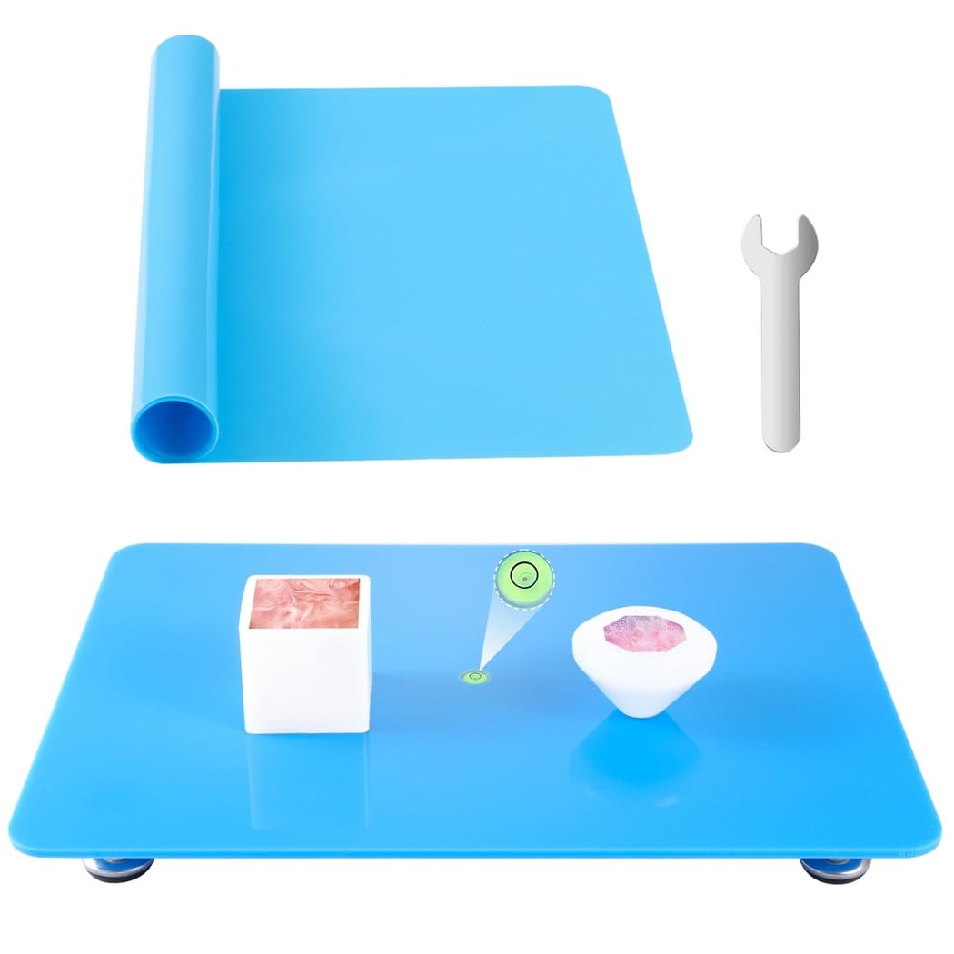 16 X 12 Epoxy Resin Leveling Board With Silicone Mat, Adjustable Table For Diy Crafts And Art Projects
