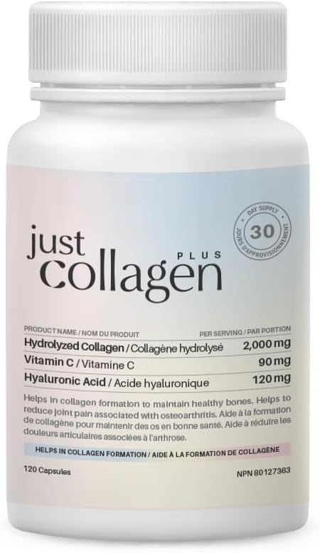 Just Collagen Hydrolyzed Collagen with Hyaluronic Acid and Vitamin C – 120 Capsules – Hydrolyzed Marine Collagen Peptide – Helps in Collagen Formation – Collagen Supplement Just Collagen Hydrolyzed Collagen with Hyaluronic Acid and Vitamin C – 120 Capsules – Hydrolyzed Marine Collagen Peptide – Helps in Collagen Formation – Collagen Supplement