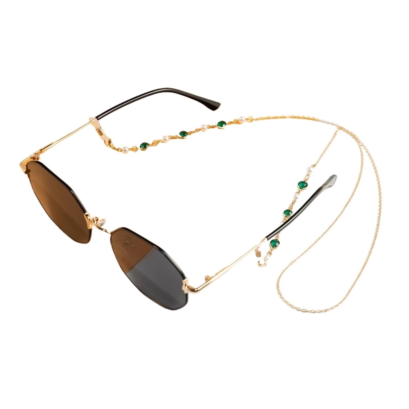 Brillenketten für Damen, 16 Stück, modische Perlen-Kristall-Sonnenbrillenkette, bunte Strasssteine, Anti-Verlust-Lesebrille, Kordel, Umhängeband, Schmuckgeschenk