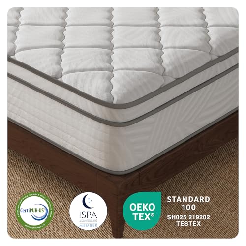 Image of Avenco 12 Inch Queen Mattress Individual Pocket Springs for Motion Isolation & Comfort Foam for Pressure Relief, Medium Firm, CertiPUR-US Certified