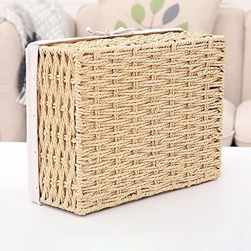 Cesta de Almacenamiento, Accesorios de Cocina y Dormitorio, Escritorio de ratán Tejido a Mano, Cesta de Mimbre, artículos para el hogar