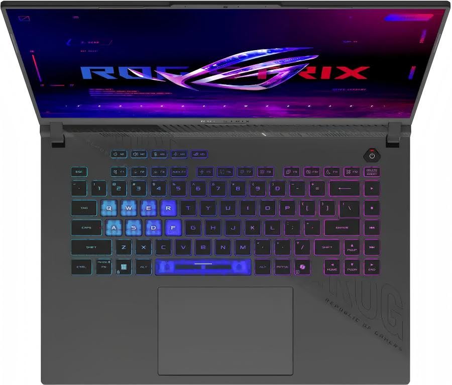 Image of ASUS ROG Strix G16 Gaming Laptop, NVIDIA RTX 5070 Ti 12 GB, 16 inch WUXGA 165Hz G-SYNC Display, AMD Ryzen 9 8940HX (16-Core, up to 5.3 GHz), 64 GB DDR5 5600 MHz, 4 TB SSD, 4-Zone RGB, Windows 11 Pro